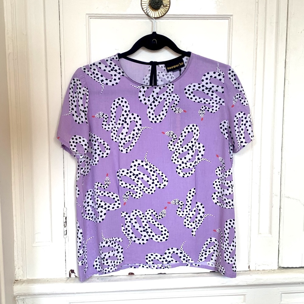Nooworks Discontinued Boxy Top in Snakes NWT Sz S